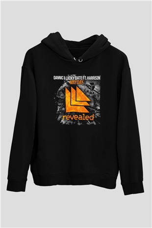 Hardwell Siyah Unisex Kapüşonlu Sweatshirt