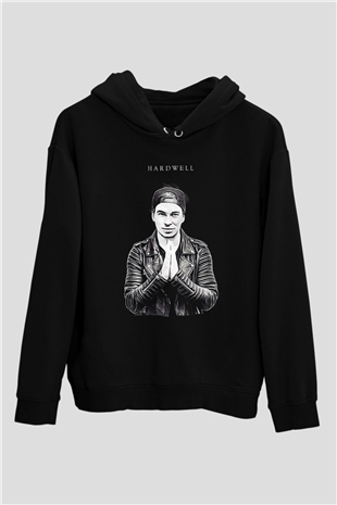 Hardwell Siyah Unisex Kapüşonlu Sweatshirt