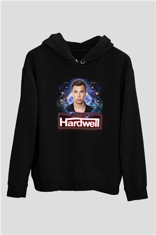 Hardwell Siyah Unisex Kapüşonlu Sweatshirt