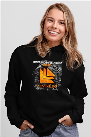 Hardwell Siyah Unisex Kapüşonlu Sweatshirt