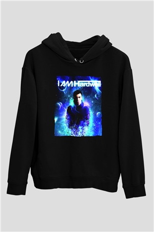Hardwell Siyah Unisex Kapüşonlu Sweatshirt