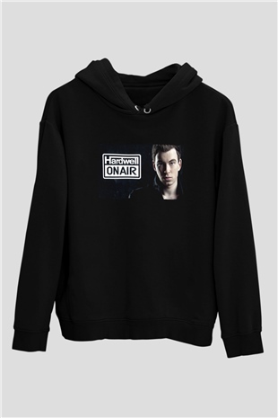 Hardwell Siyah Unisex Kapüşonlu Sweatshirt