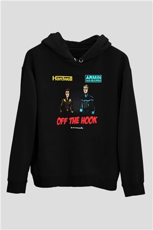 Hardwell Siyah Unisex Kapüşonlu Sweatshirt