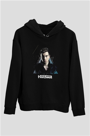 Hardwell Siyah Unisex Kapüşonlu Sweatshirt