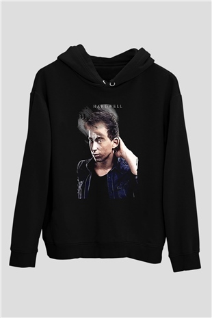 Hardwell Siyah Unisex Kapüşonlu Sweatshirt