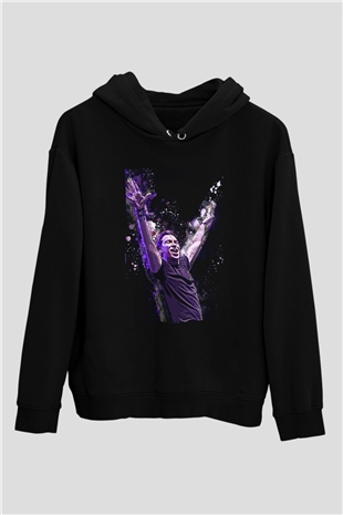 Hardwell Siyah Unisex Kapüşonlu Sweatshirt