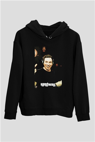 Hardwell Siyah Unisex Kapüşonlu Sweatshirt