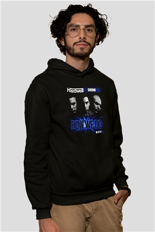 Hardwell Siyah Unisex Kapüşonlu Sweatshirt