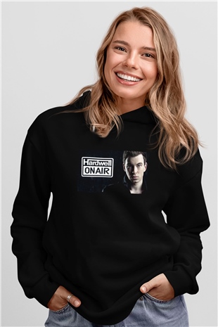 Hardwell Siyah Unisex Kapüşonlu Sweatshirt