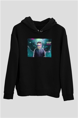 Hardwell Siyah Unisex Kapüşonlu Sweatshirt