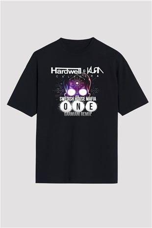 Hardwell Siyah Unisex Oversize Tişört T-Shirt