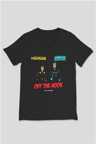 Hardwell Siyah Unisex V Yaka Tişört