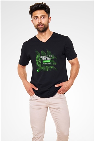 Hardwell Siyah Unisex V Yaka Tişört