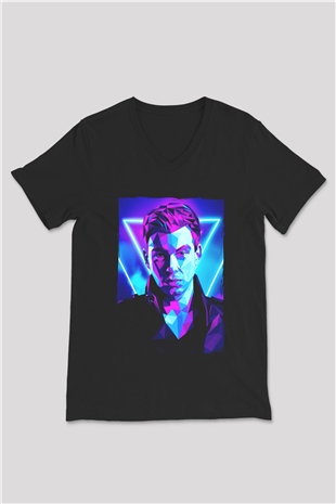 Hardwell Siyah Unisex V Yaka Tişört