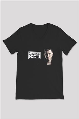 Hardwell Siyah Unisex V Yaka Tişört