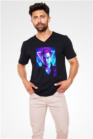 Hardwell Siyah Unisex V Yaka Tişört