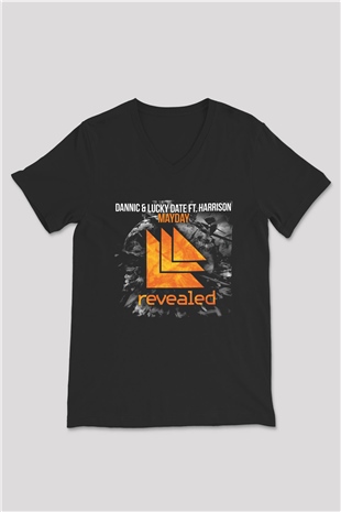 Hardwell Siyah Unisex V Yaka Tişört
