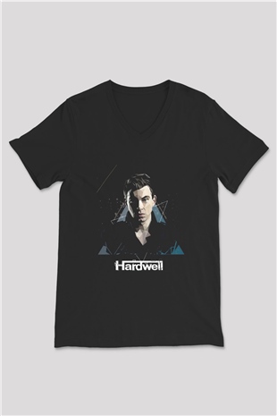 Hardwell Siyah Unisex V Yaka Tişört