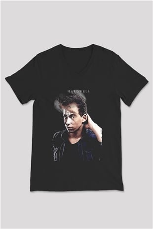 Hardwell Siyah Unisex V Yaka Tişört
