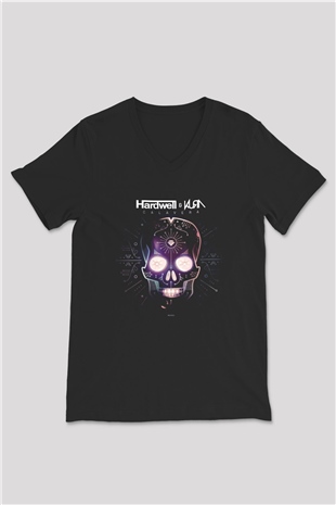Hardwell Siyah Unisex V Yaka Tişört