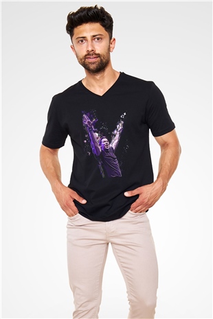 Hardwell Siyah Unisex V Yaka Tişört
