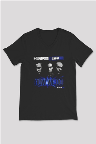 Hardwell Siyah Unisex V Yaka Tişört