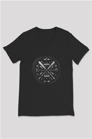 Hardwell Siyah Unisex V Yaka Tişört