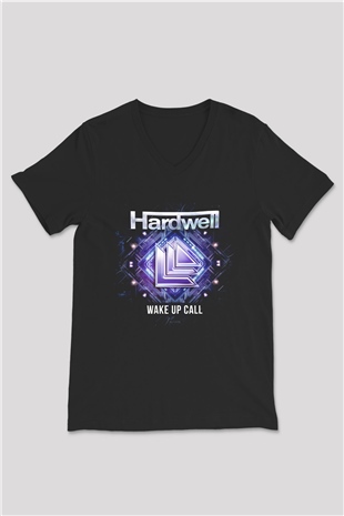 Hardwell Siyah Unisex V Yaka Tişört