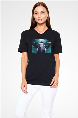 Hardwell Siyah Unisex V Yaka Tişört