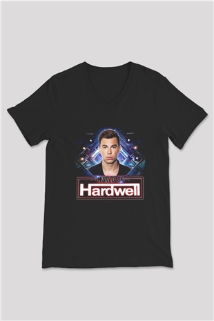 Hardwell Siyah Unisex V Yaka Tişört