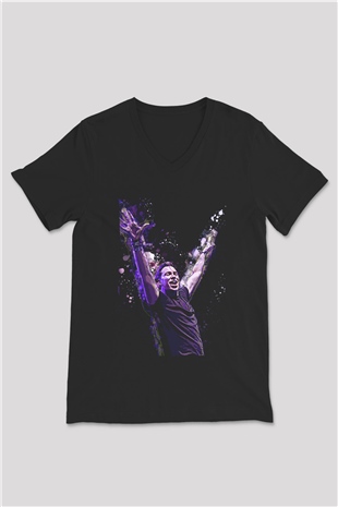 Hardwell Siyah Unisex V Yaka Tişört