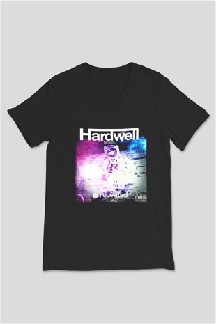 Hardwell Siyah Unisex V Yaka Tişört T-Shirt