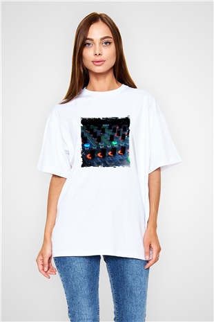 HardwellBaskılı Beyaz Oversize Tişört