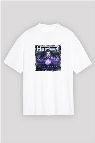 HardwellBaskılı Beyaz Oversize Tişört
