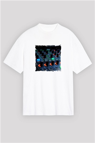 HardwellBaskılı Beyaz Oversize Tişört