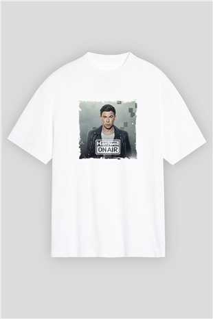 HardwellBaskılı Beyaz Oversize Tişört