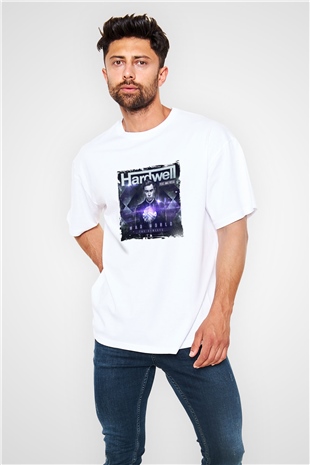 HardwellBaskılı Beyaz Oversize Tişört