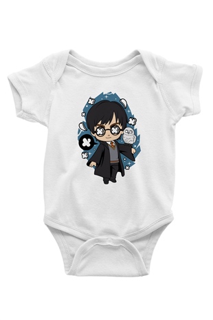 Harry Baskılı Unisex Beyaz Bebek Body - Zıbın