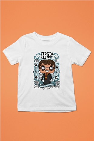 Harry Baskılı Unisex Beyaz Çocuk Tişört