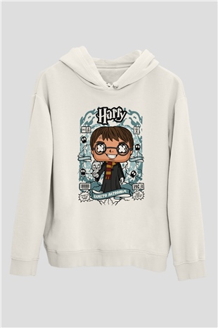Harry Baskılı Unisex Beyaz Hoodie