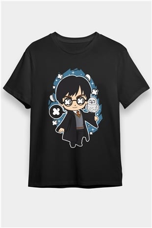 Harry Baskılı Unisex Siyah Tişört
