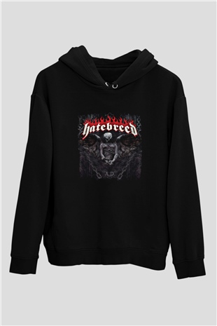 Hatebreed Baskılı Unisex Siyah Hoodie