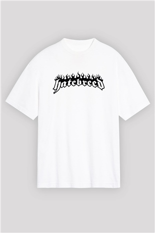Hatebreed Beyaz Unisex Oversize Tişört T-Shirt