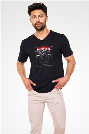 Hatebreed Siyah Unisex V Yaka Tişört T-Shirt