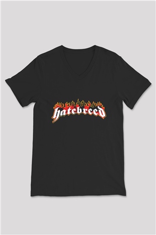 Hatebreed Siyah Unisex V Yaka Tişört T-Shirt