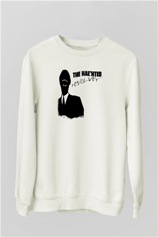 Haunted (The) Baskılı Unisex Beyaz Sweatshirt