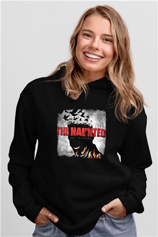 Haunted (The) Baskılı Unisex Siyah Hoodie