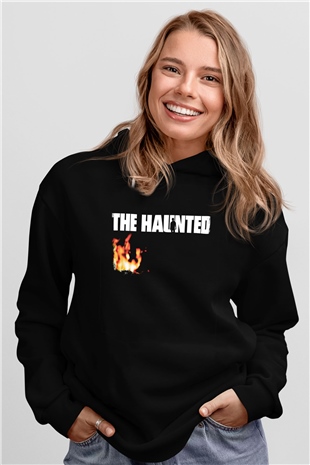 Haunted (The) Baskılı Unisex Siyah Hoodie