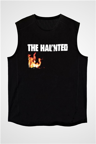 Haunted (The) Baskılı Unisex Siyah Kolsuz Tişört