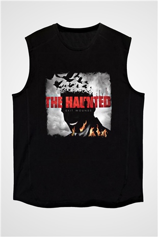 Haunted (The) Baskılı Unisex Siyah Kolsuz Tişört